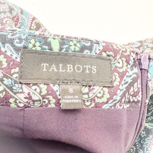 Talbots Paisley Printed Cotton Pencil Straight Patterned Skirt Size 8 - Picture 4 of 5